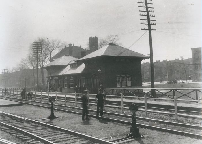 Back of Westmount Train Station, 1914, Credit: CP Archives