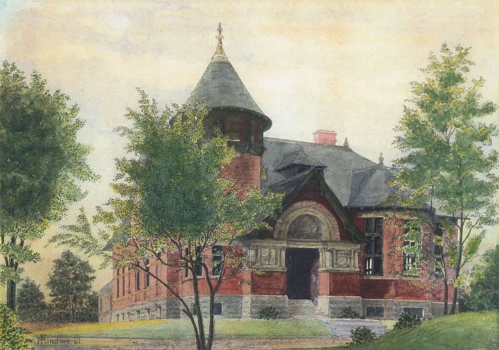 Westmount Public Library Celebrating 125 Years, Feb. 2024 (Vol. 24, No.2), Image: Watercolour of Westmount Public Library by Robert Findlay, 1901, Credit: Robert Findlay Family